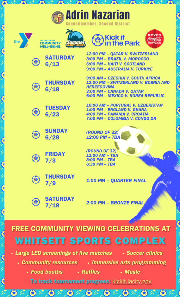 soccer list of events